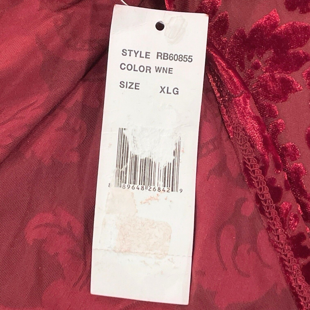 NWT Signature by Robbie Bee Womens XL Sheath Dress Red Velvet Split Bell Sleeve - Picture 12 of 16